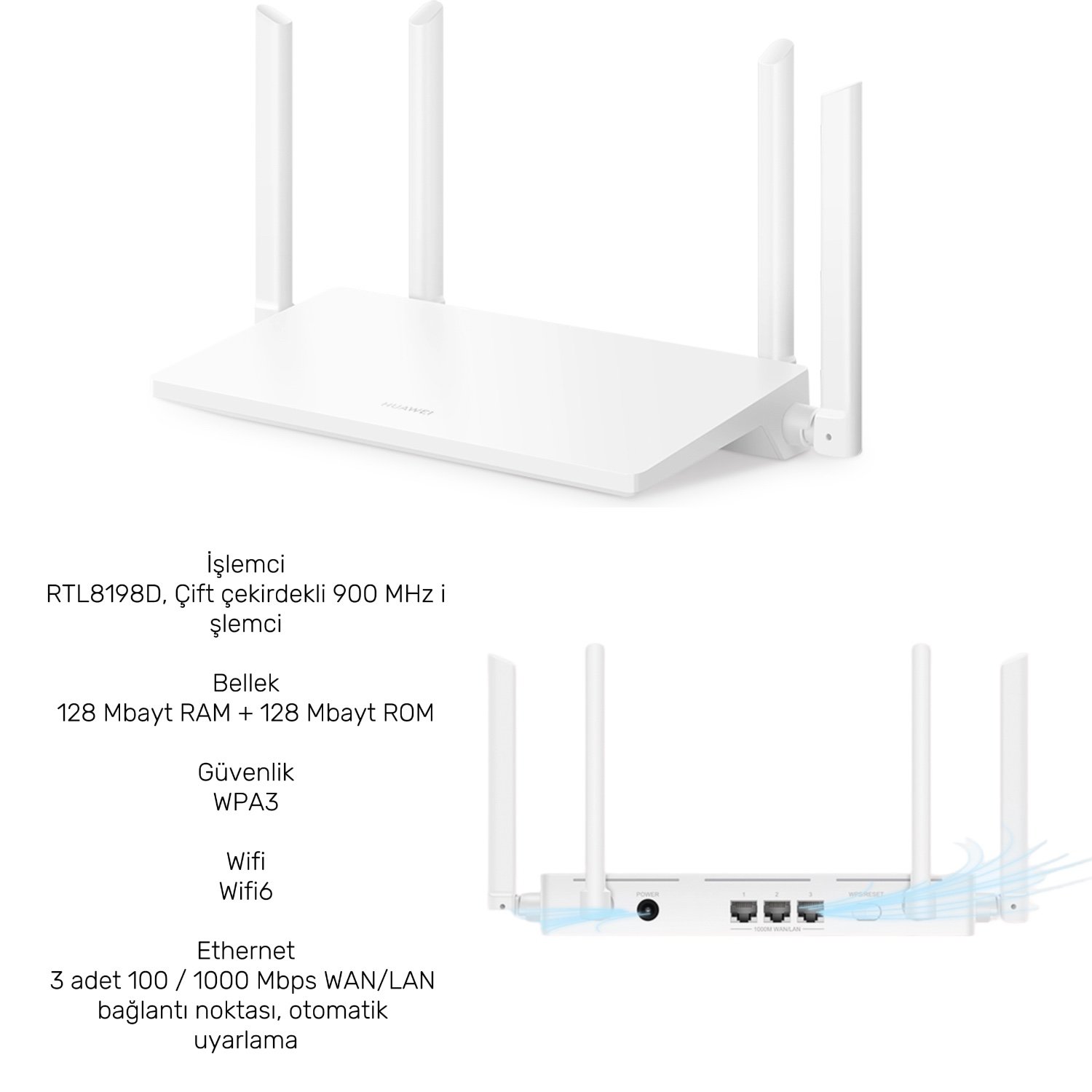 Huawei Ax2 5 GHz Wi-Fi 6 | HarmonyOS Mesh+ | Ebeveyn Kontrolü