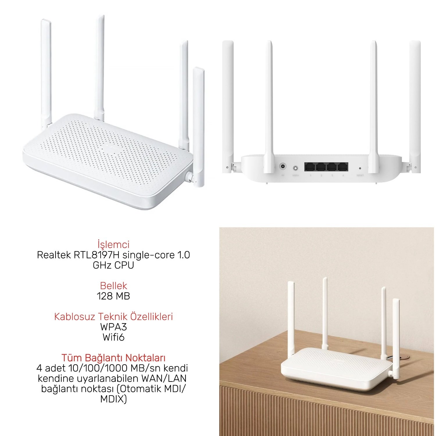 Xiaomi Router AX1500 WiFi 6 2.4GHz / 5GHz