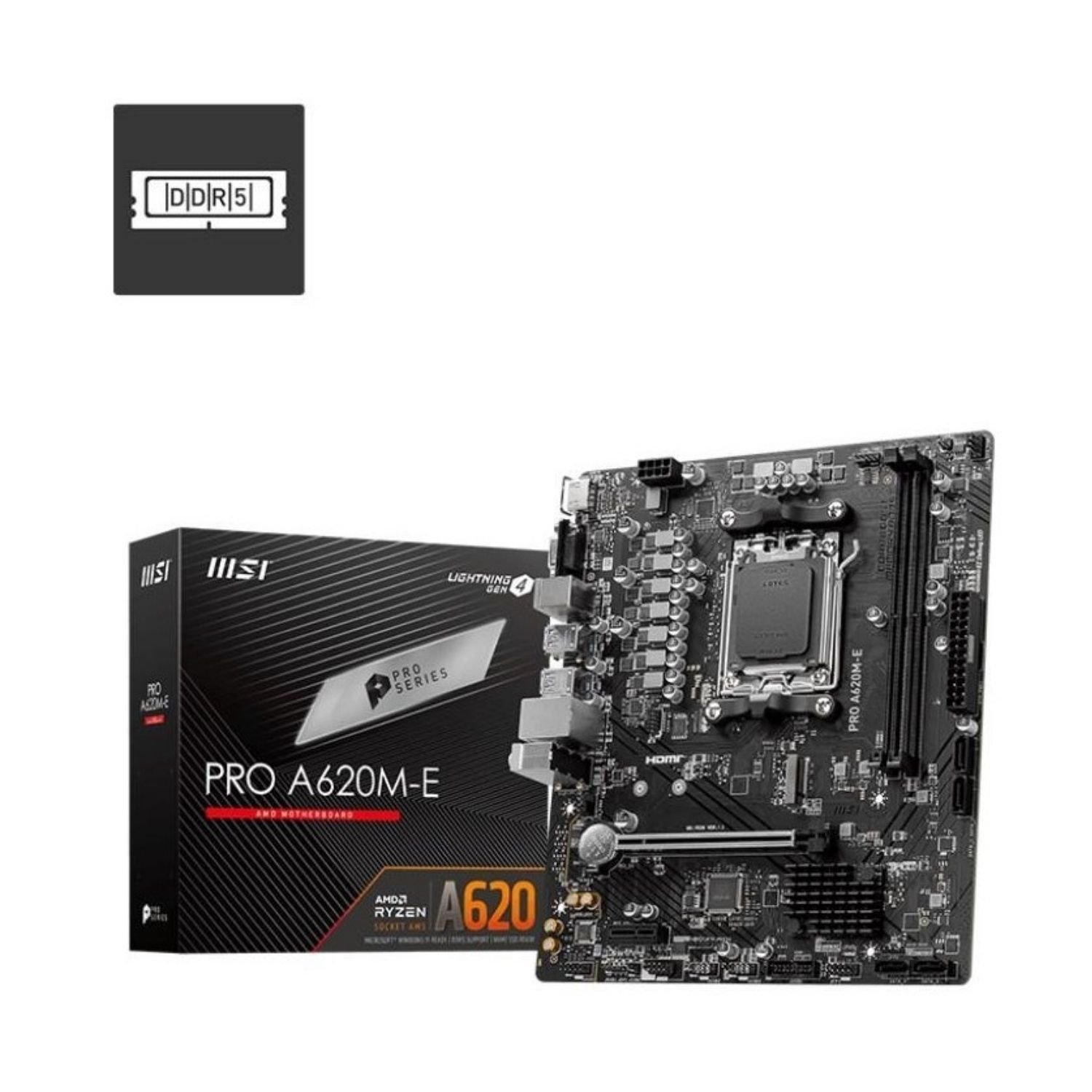 MSI PRO A620M-E 6400Mhz(OC) M.2 HDMI VGA mATX AM5